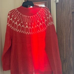 Talbots Orange and White Sweater